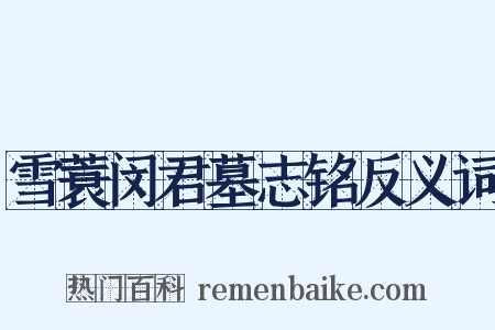 雪蓑闵君墓志铭反义词是什么意思的图片